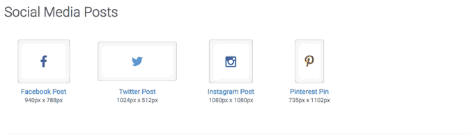 preset sizes